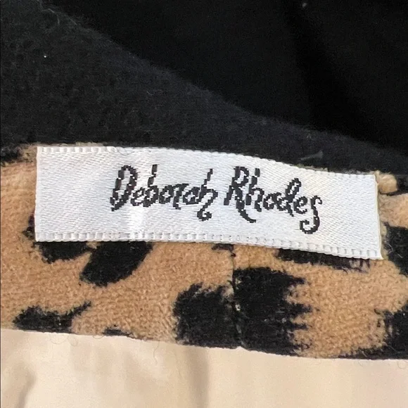 Vintage Deborah Rhodes Black Beret with Leopard Velvet Trim - Picture 3 of 4